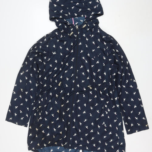 Denim Co Women Blue Flamingo Hooded Parka Jacket Size S