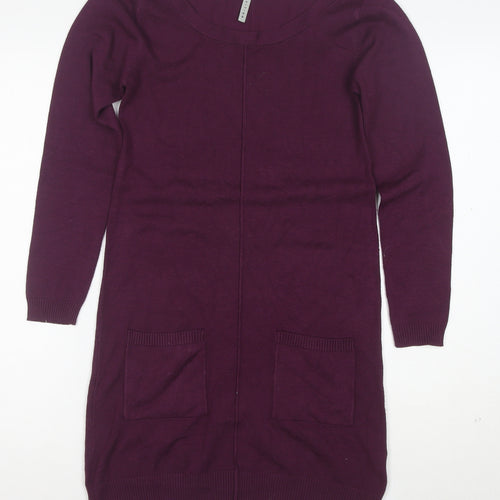 Intuition Women Purple Size 10 Jumper Dress Knit Long Sleeve