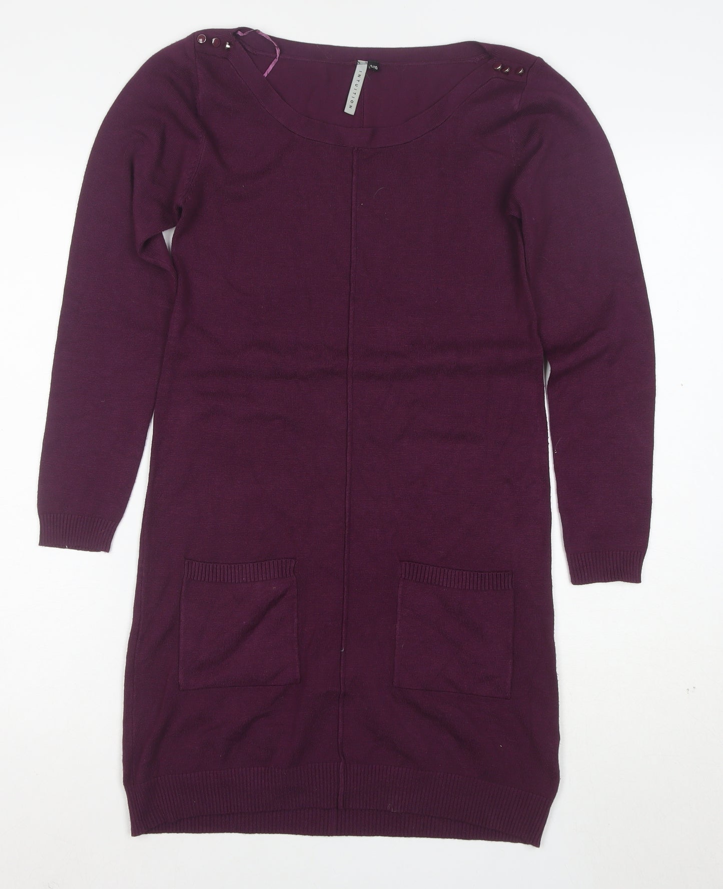 Intuition Women Purple Size 10 Jumper Dress Knit Long Sleeve