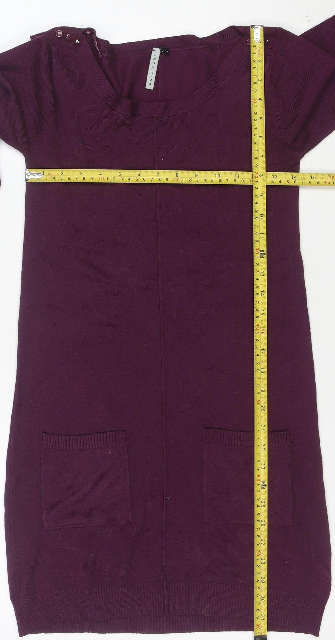 Intuition Women Purple Size 10 Jumper Dress Knit Long Sleeve