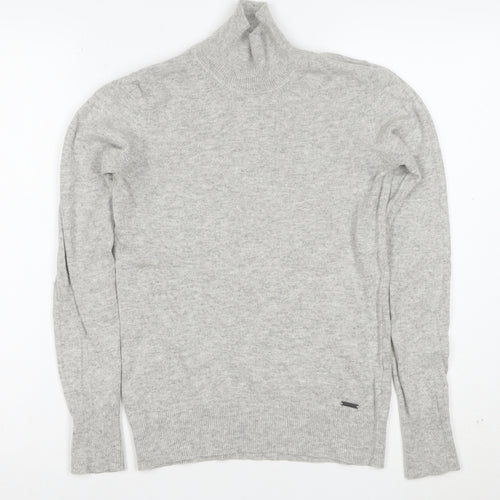 Superdry Women Grey Roll Neck Wool Blend Jumper XS