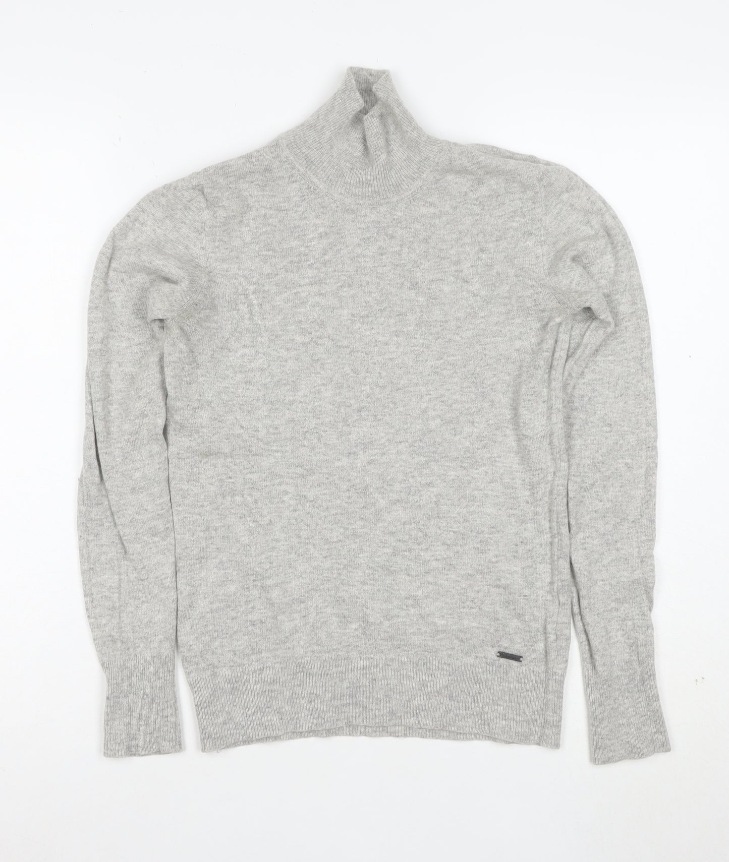 Superdry Women Grey Roll Neck Wool Blend Jumper XS