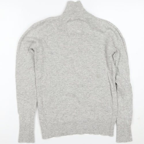 Superdry Women Grey Roll Neck Wool Blend Jumper XS
