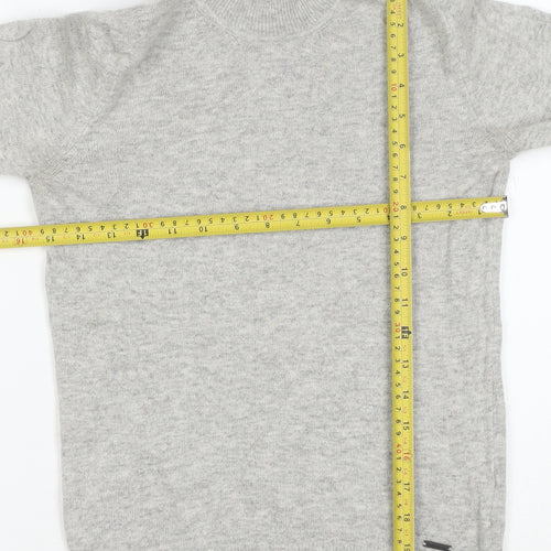 Superdry Women Grey Roll Neck Wool Blend Jumper XS