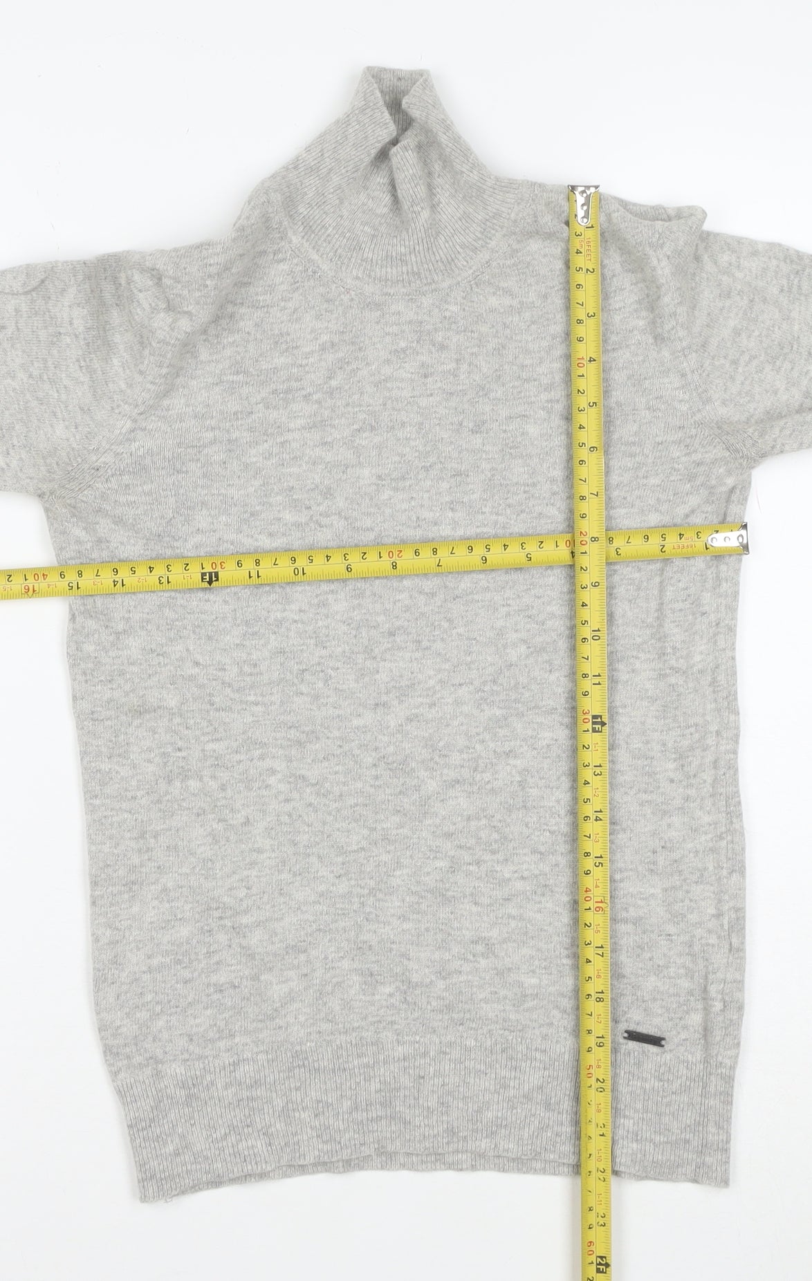 Superdry Women Grey Roll Neck Wool Blend Jumper XS