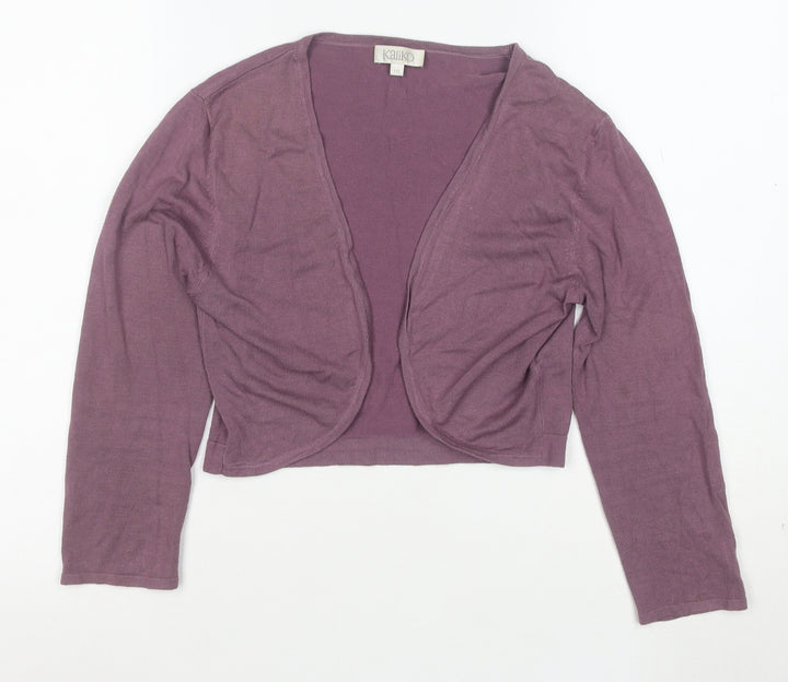 Kaliko Womens Purple Size 10 Long Sleeve Shrug Cardigan