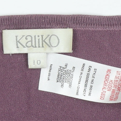 Kaliko Womens Purple Size 10 Long Sleeve Shrug Cardigan