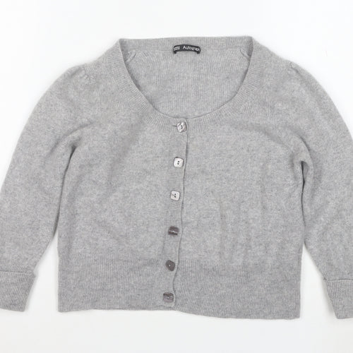 Marks and Spencer Women’s Grey Cashmere Scoop Neck Cardigan Size 14