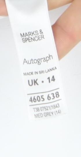 Marks and Spencer Women’s Grey Cashmere Scoop Neck Cardigan Size 14
