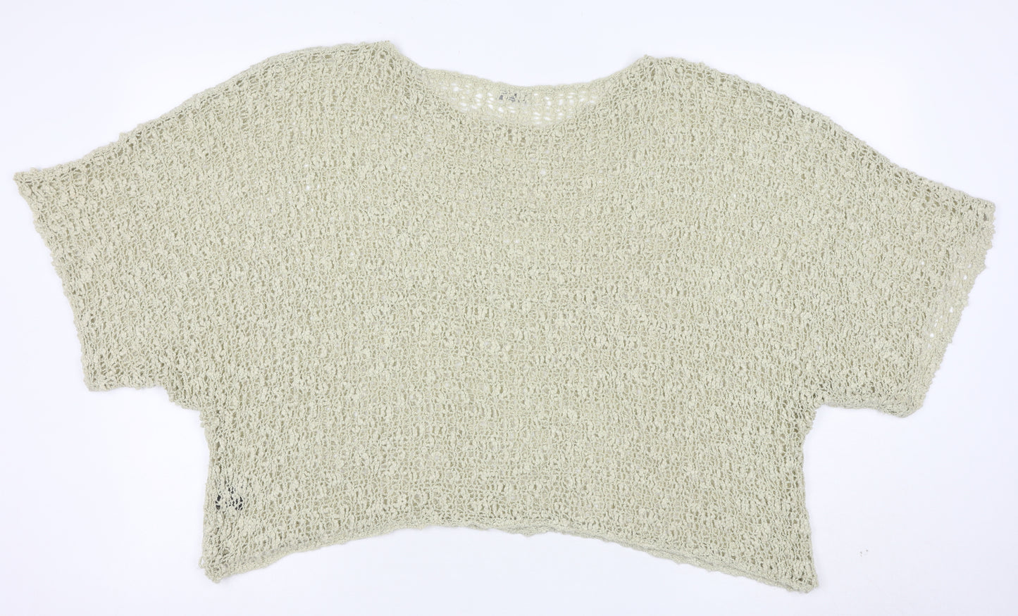 ikat Women’s Beige Crochet Knit Cropped Top One Size