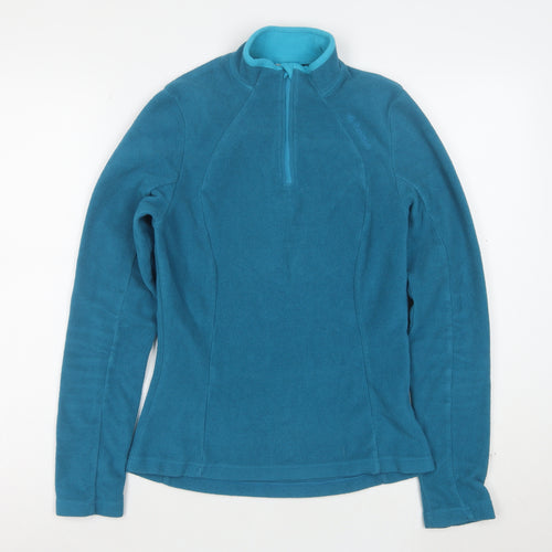 Decathlon Women Blue XS 1/4 Zip Fleece Pullover Sweatshirt