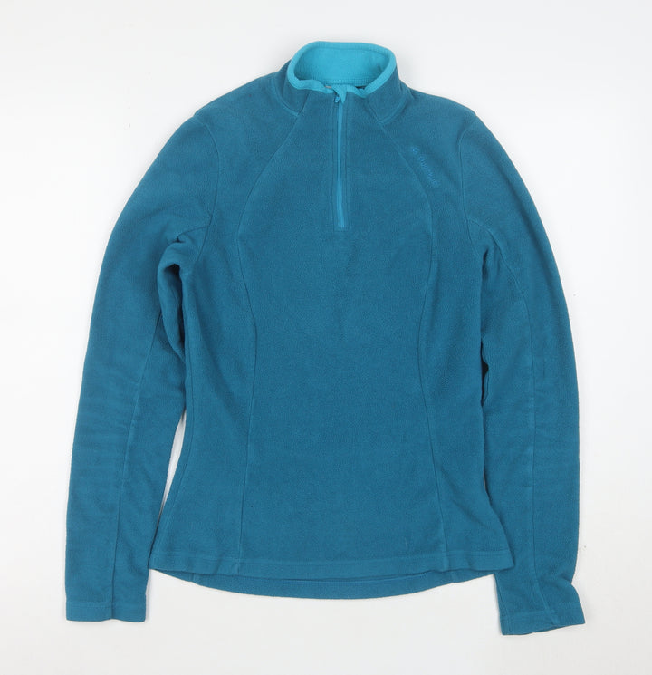 Decathlon Women Blue XS 1/4 Zip Fleece Pullover Sweatshirt