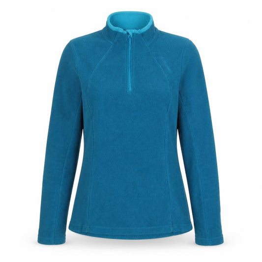 Front view of Decathlon Women Blue XS 1/4 Zip Fleece Pullover Sweatshirt
