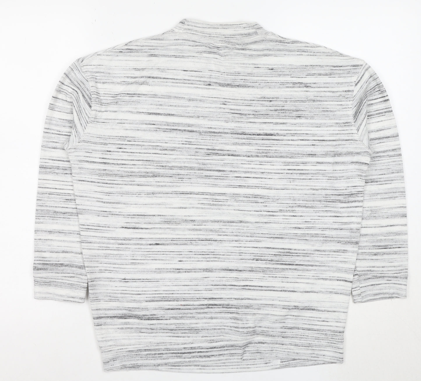 Marks and Spencer Women’s Grey Striped Mock Neck T-Shirt Size 10