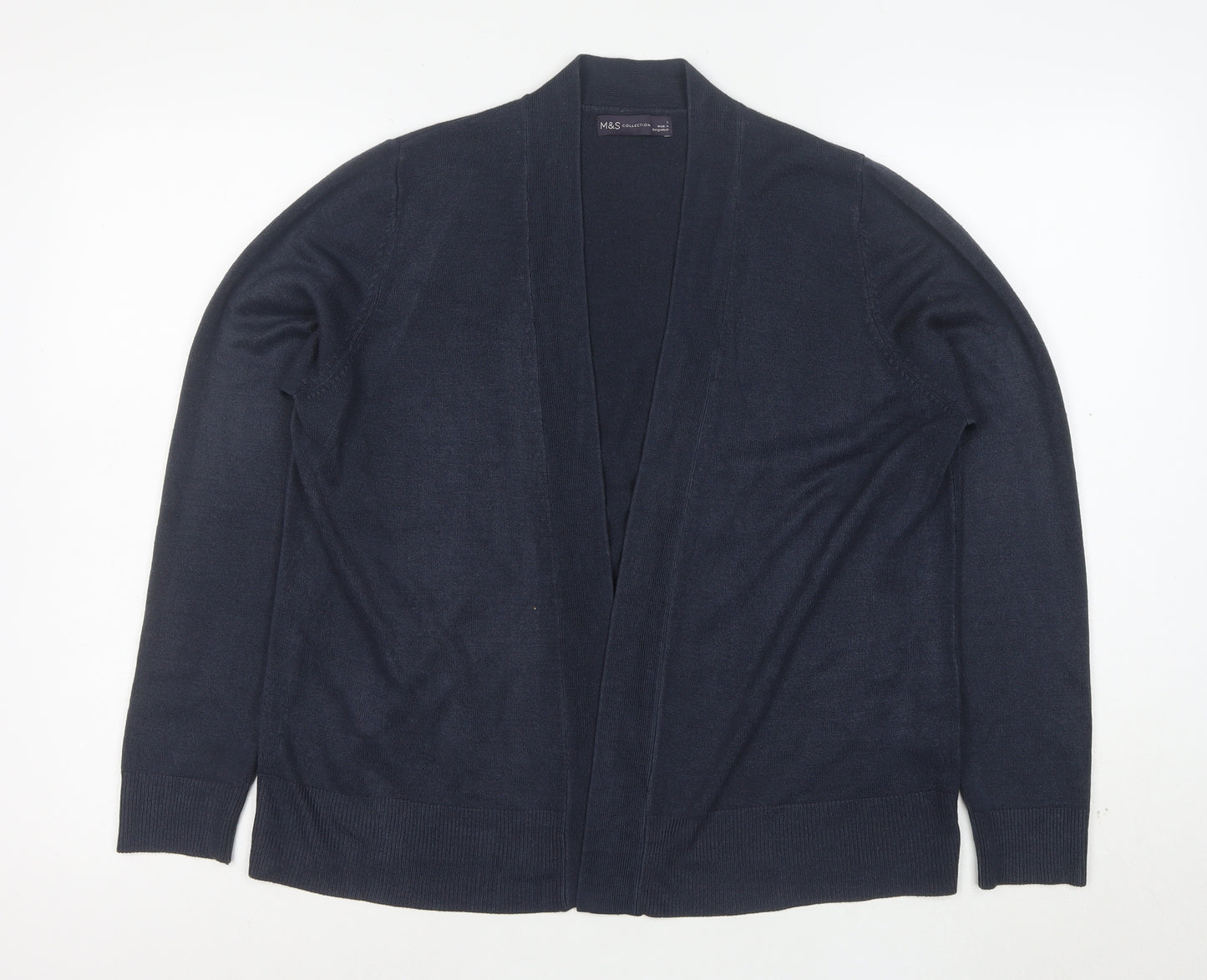 Marks and Spencer Women's Blue L Cardigan Knit Cotton Acrylic