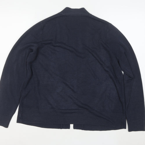 Marks and Spencer Women's Blue L Cardigan Knit Cotton Acrylic