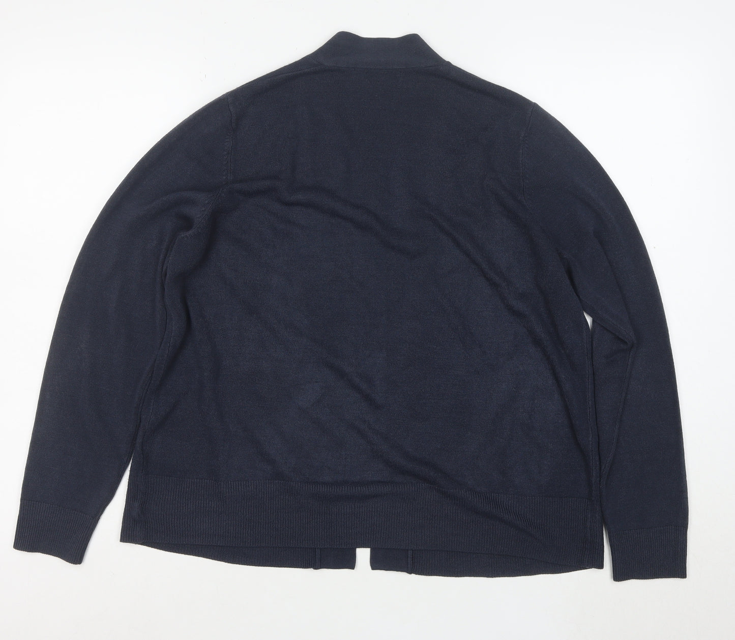 Marks and Spencer Women's Blue L Cardigan Knit Cotton Acrylic