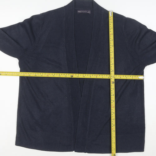 Marks and Spencer Women's Blue L Cardigan Knit Cotton Acrylic