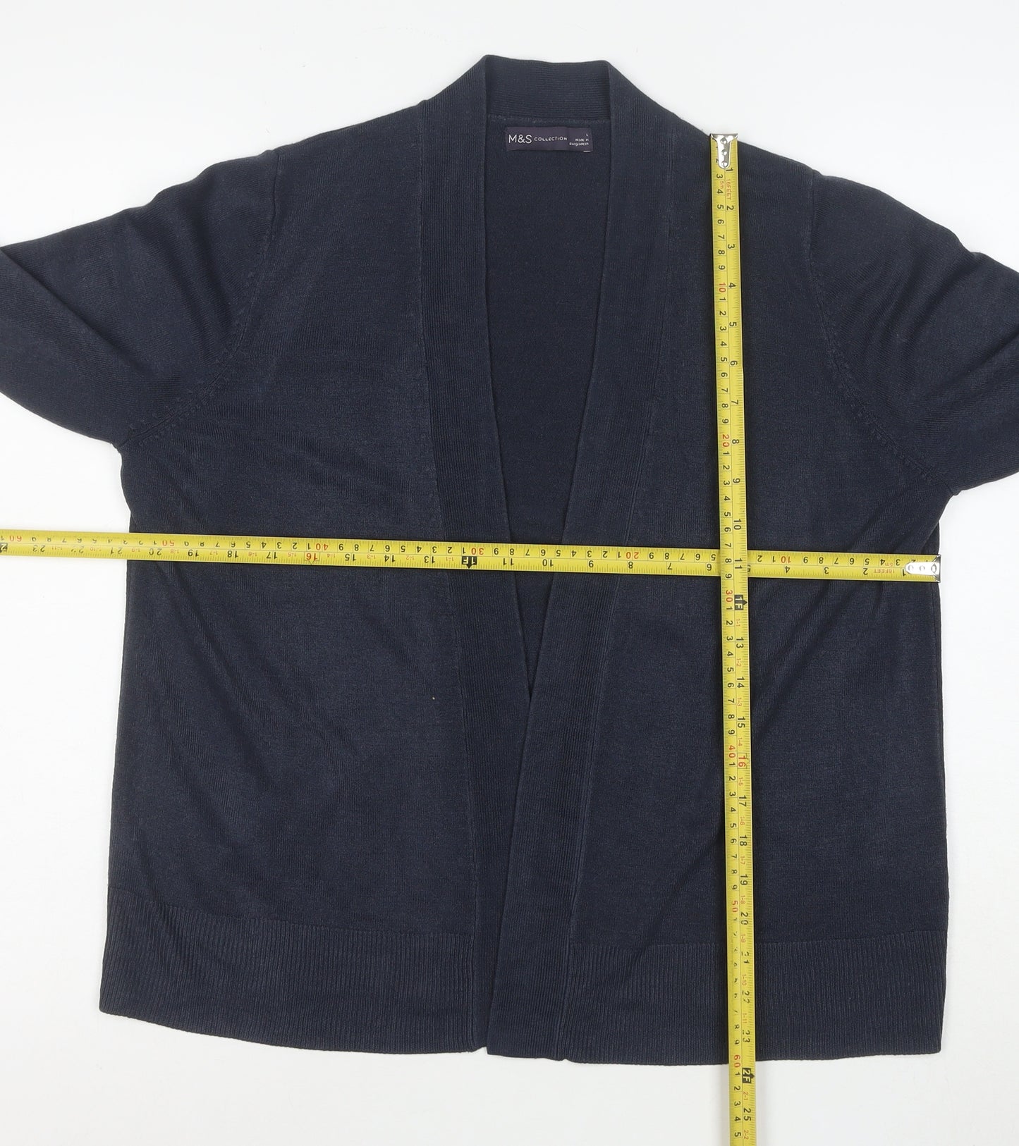 Marks and Spencer Women's Blue L Cardigan Knit Cotton Acrylic