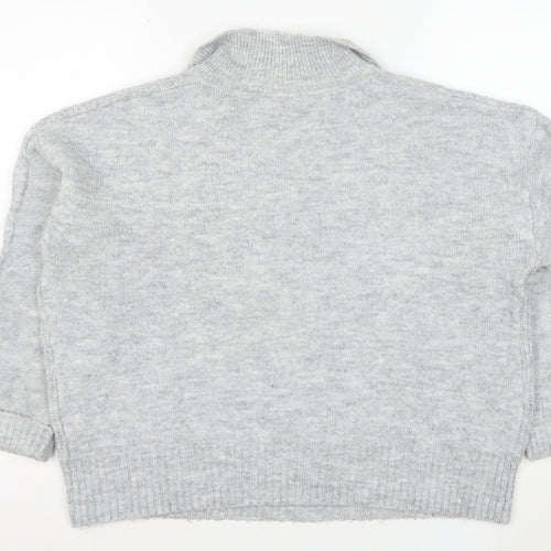 Principles Mens Grey Cable-Knit Collared Pullover Jumper Size M