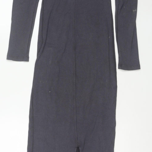 ASOS DESIGN Women Grey Size 10 Long Sleeve Bodycon Dress