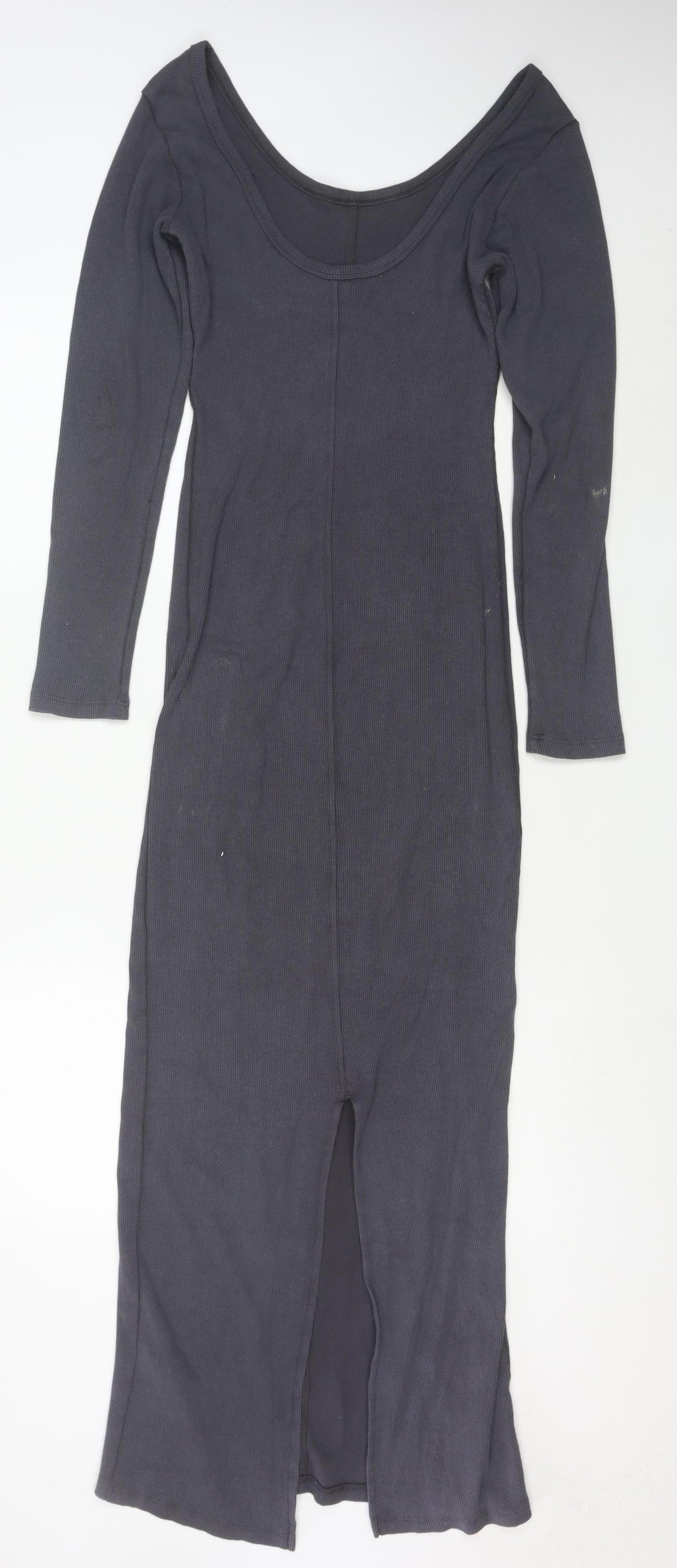ASOS DESIGN Women Grey Size 10 Long Sleeve Bodycon Dress