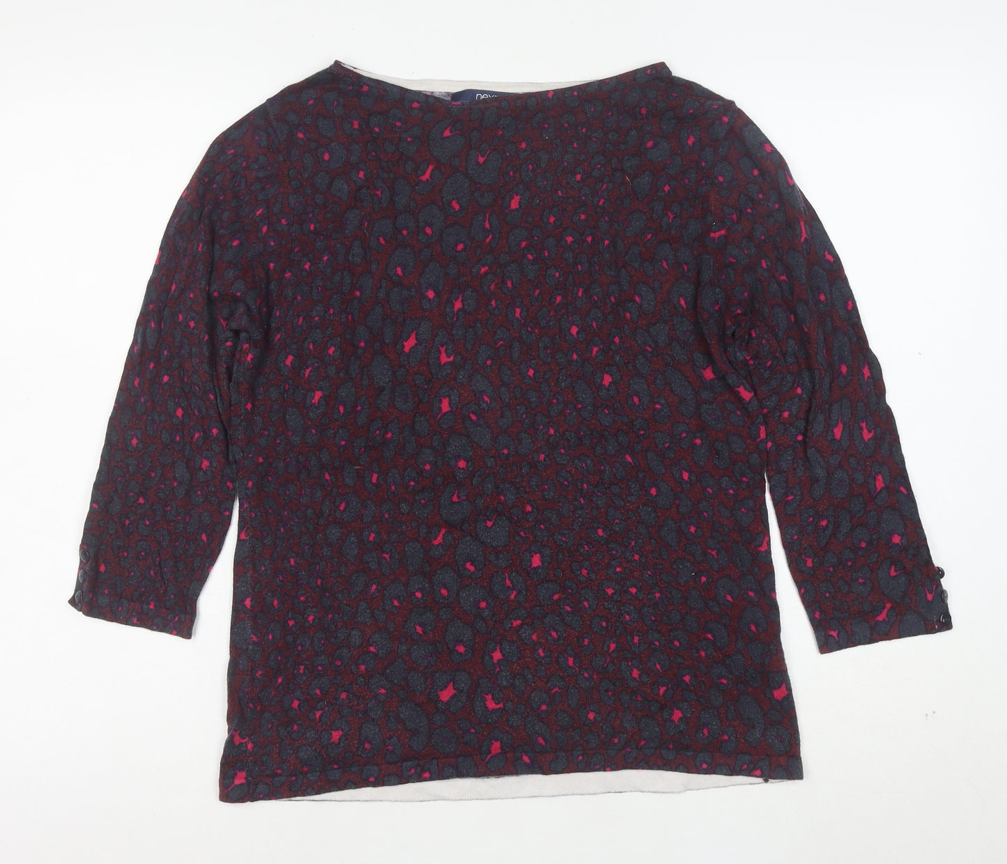 Next Women’s Multicoloured Animal Print Blouse UK 14 Cotton Blend