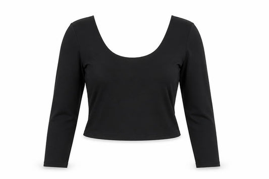 Fabletics Womens Black XL Long Sleeve Cropped Active Top