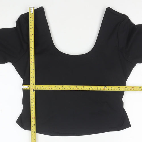 Fabletics Womens Black XL Long Sleeve Cropped Active Top