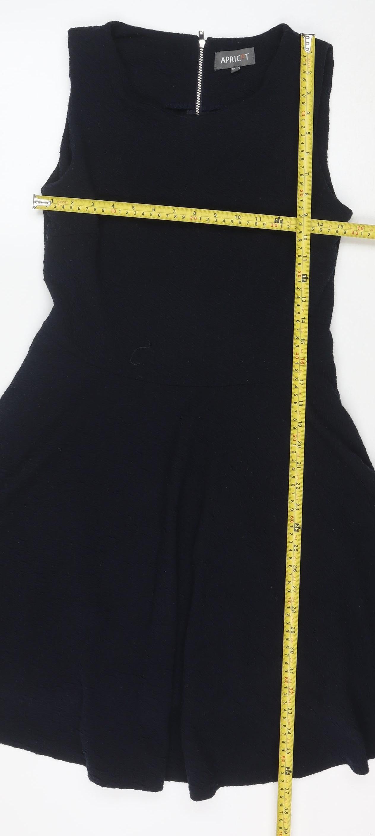 Apricot Women's Black Fit & Flare Sleeveless Knee Length Dress Size 12