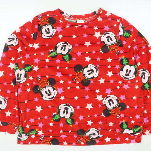Tu Disney Womens Red Mickey Mouse Christmas Nightshirt Size L