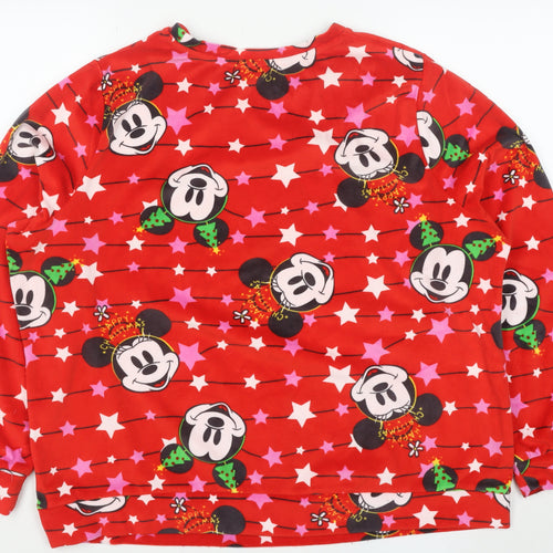 Tu Disney Womens Red Mickey Mouse Christmas Nightshirt Size L