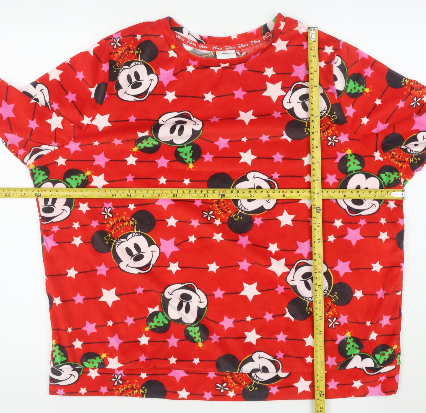 Tu Disney Womens Red Mickey Mouse Christmas Nightshirt Size L