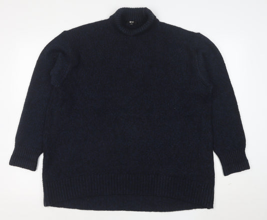 Uniqlo Women’s Black Wool Blend Roll Neck Long Sleeve Jumper M