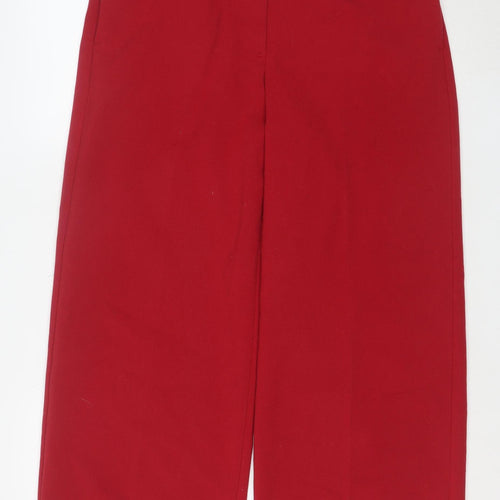 Marks and Spencer Women Red Cropped Trousers Size 14 Regular Fit