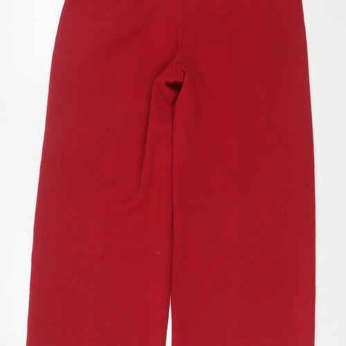 Marks and Spencer Women Red Cropped Trousers Size 14 Regular Fit