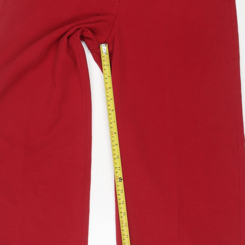 Marks and Spencer Women Red Cropped Trousers Size 14 Regular Fit