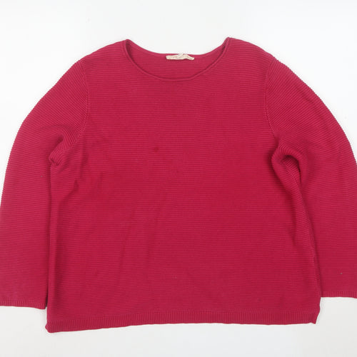 Seasalt Cornwall Women's Red Cotton Crew Neck Jumper Size 14