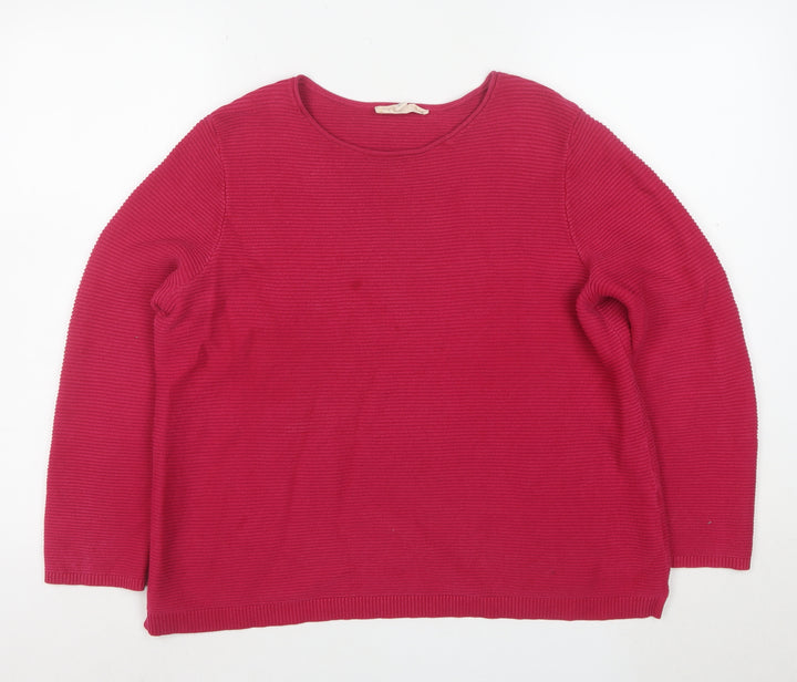 Seasalt Cornwall Women's Red Cotton Crew Neck Jumper Size 14