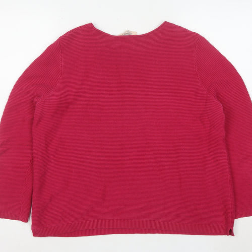 Seasalt Cornwall Women's Red Cotton Crew Neck Jumper Size 14