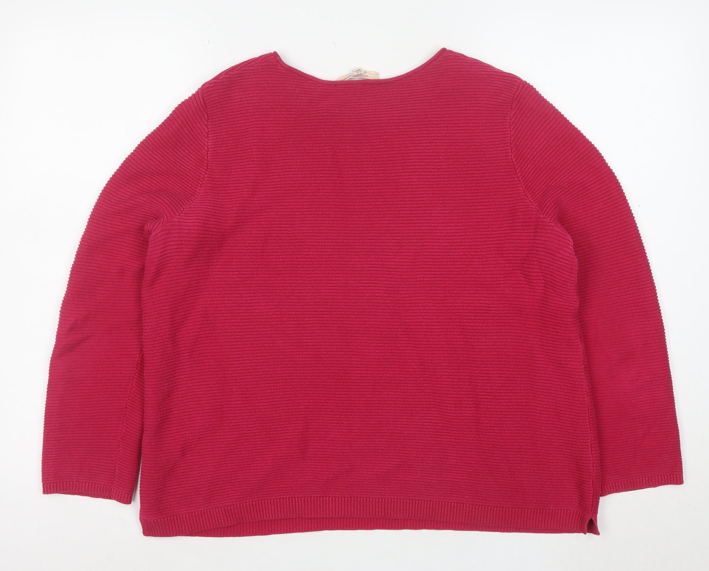 Seasalt Cornwall Women's Red Cotton Crew Neck Jumper Size 14