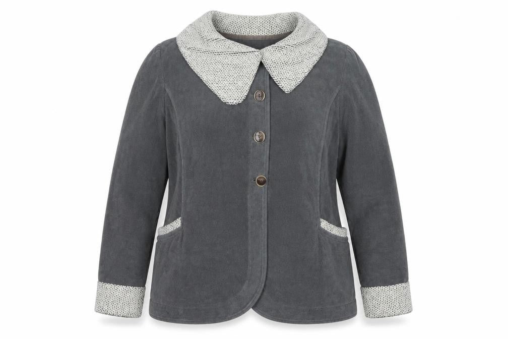 Marks and Spencer Women’s Grey Knit Trim Fleece Jacket XL