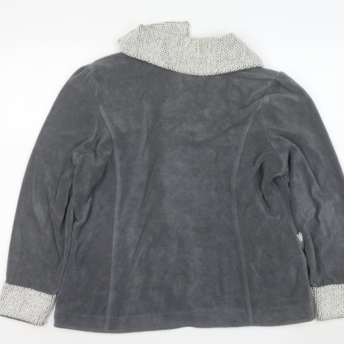 Marks and Spencer Women’s Grey Knit Trim Fleece Jacket XL