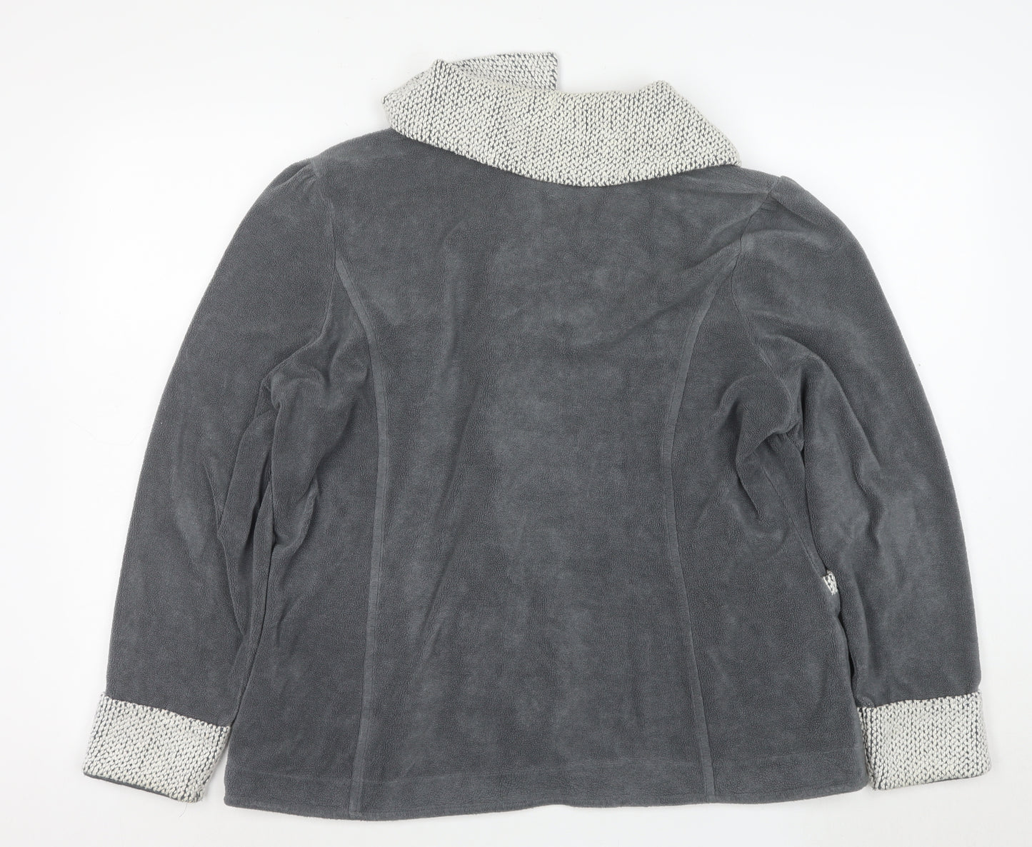 Marks and Spencer Women’s Grey Knit Trim Fleece Jacket XL