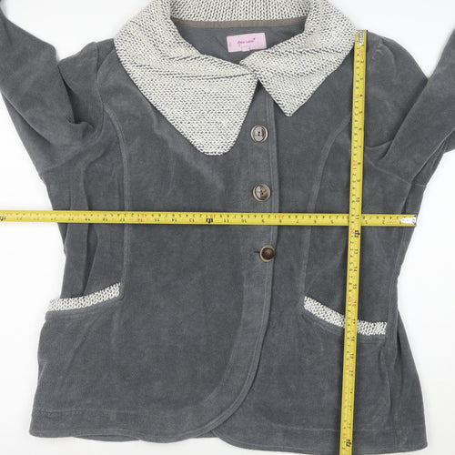 Marks and Spencer Women’s Grey Knit Trim Fleece Jacket XL