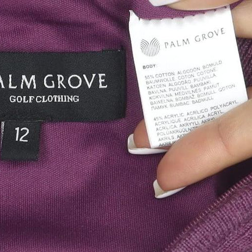 Palm Grove Women's Purple Size 12 1/2 Zip Ribbed Knit Jumper