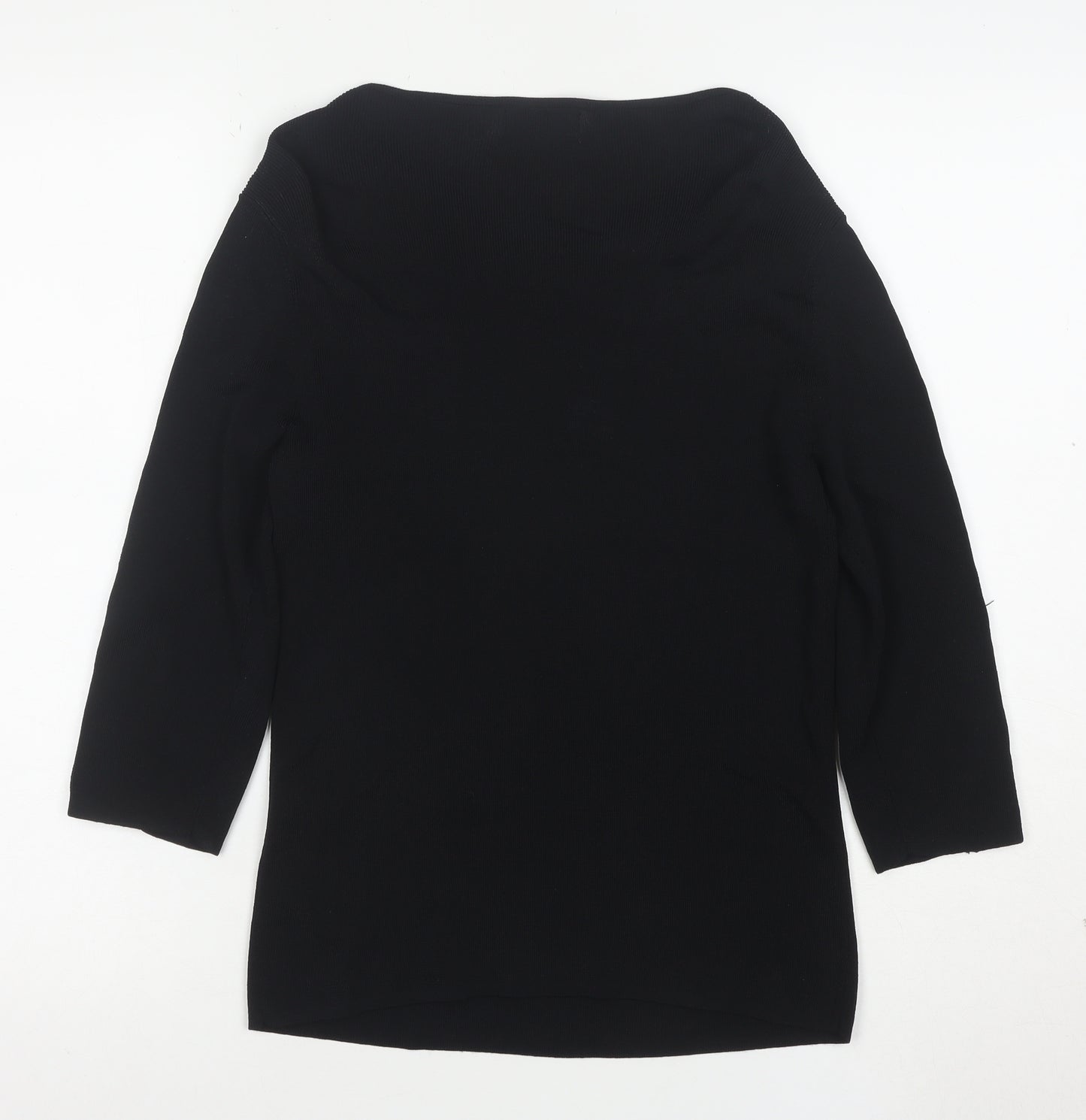 Sky Designs Women's Black Beaded Long Sleeve Tunic Blouse Size L