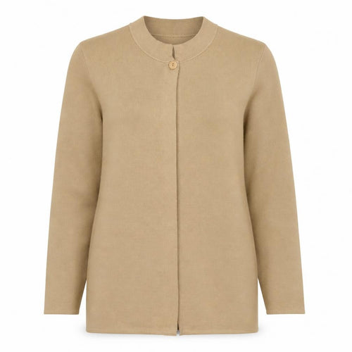 Marks and Spencer Women’s Beige Merino Wool Collared Cardigan Size 12
