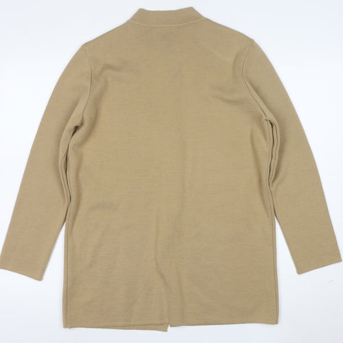 Marks and Spencer Women’s Beige Merino Wool Collared Cardigan Size 12