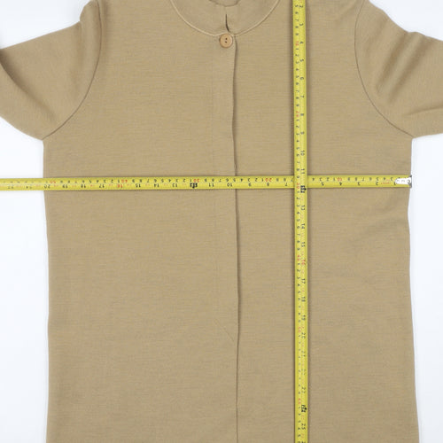 Marks and Spencer Women’s Beige Merino Wool Collared Cardigan Size 12